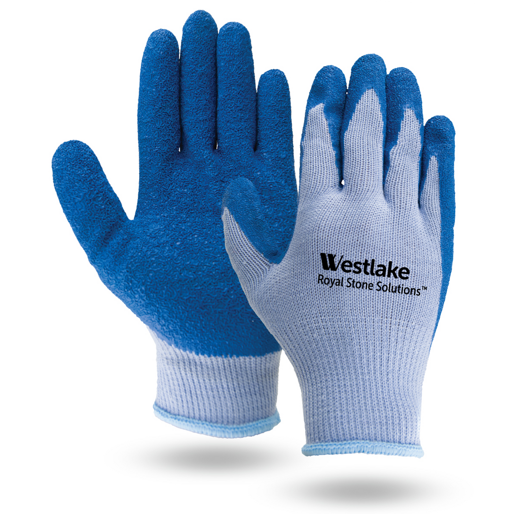 Blue & Gray Palm Dipped Gloves - Westlake Stone