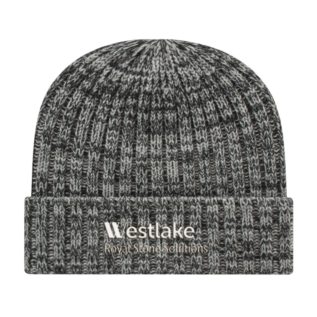 Sustainable Cuffed Knit Beanie - Westlake Stone